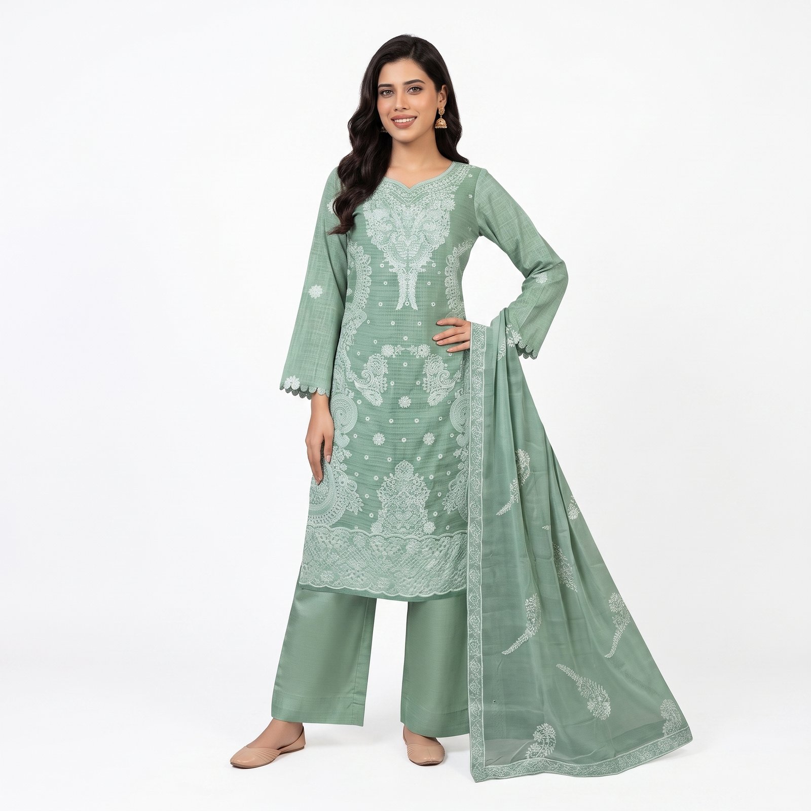 model wearing green traditional … 202608212008 model wearing green traditional … 202608212008